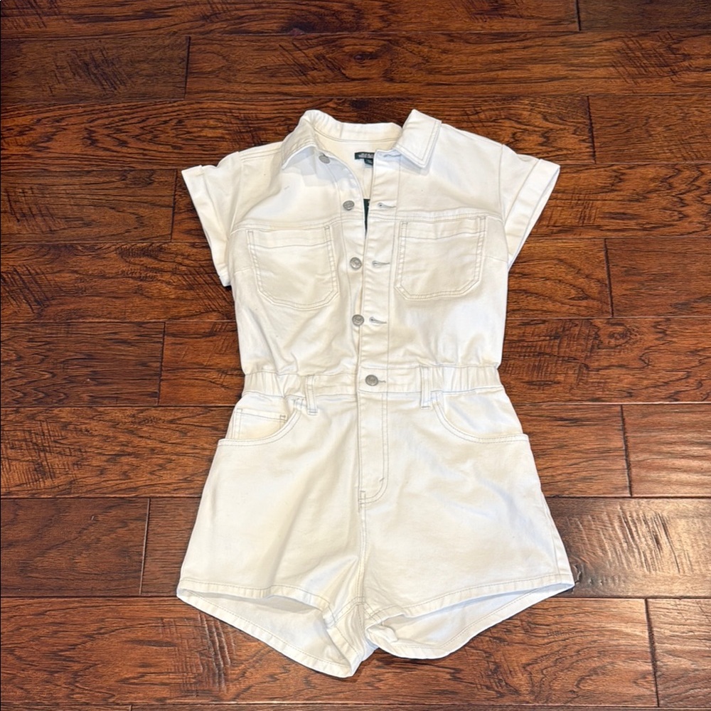 Wild Fable White Jumpsuit with Paper-Bag Waist